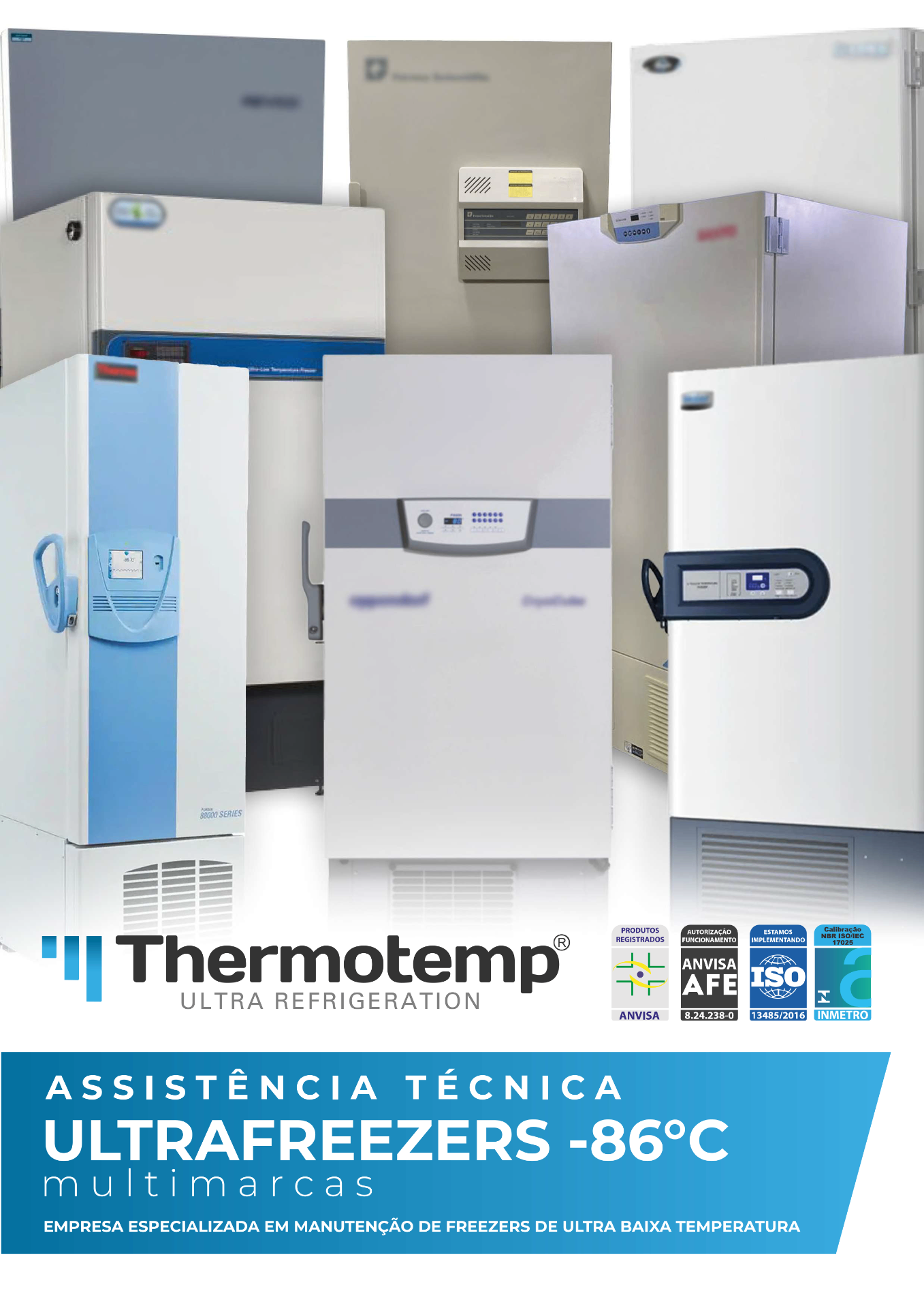 Assistência técnica Thermotemp para ultrafreezers -86°C multimarcas